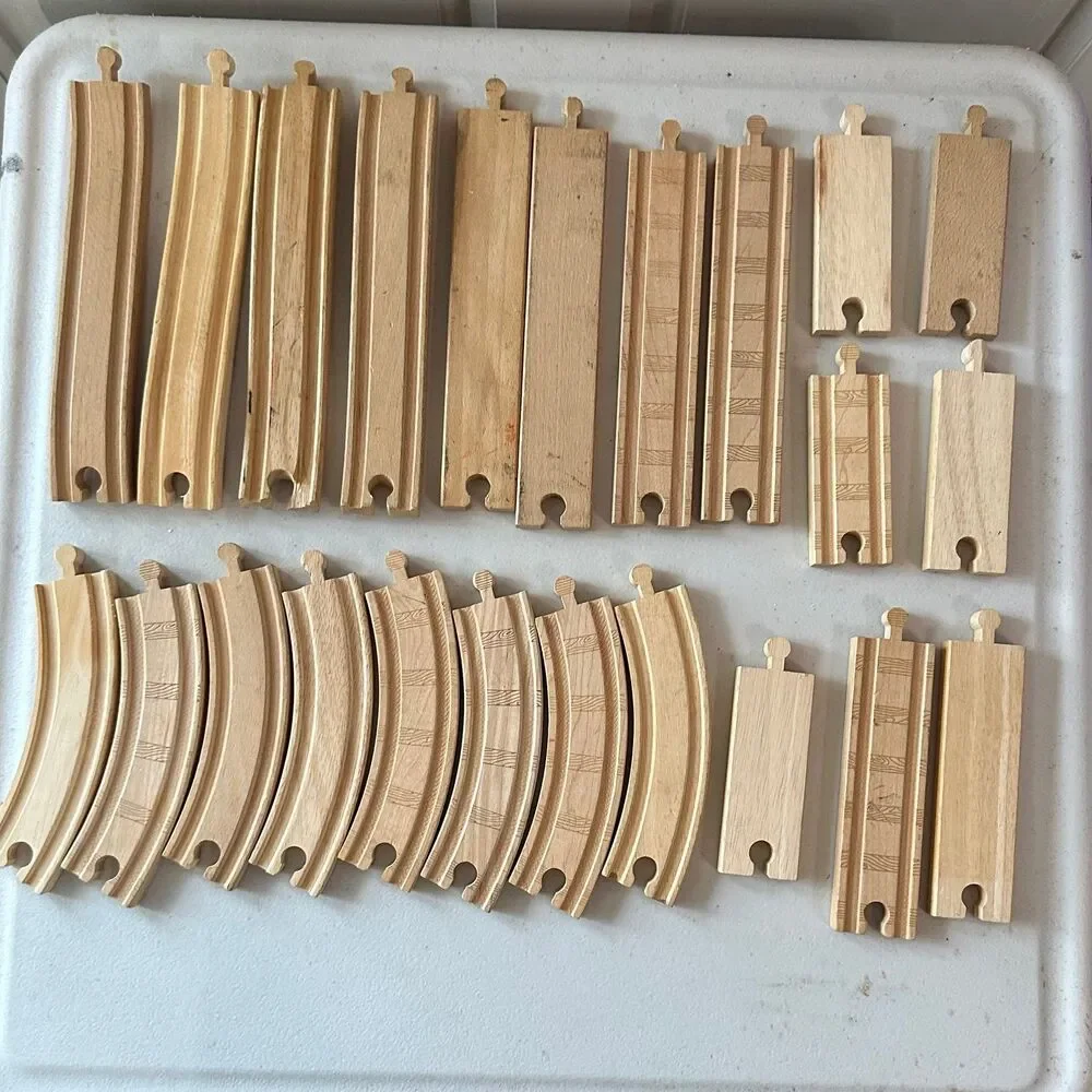 30+ Various Vintage Thomas Wooden Toys Vehicles Bridges Train Tracks Mixed Lot